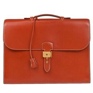 Hermes Brique Box Calf Sac a Depeches 38 Briefcase □H 0.35 165706